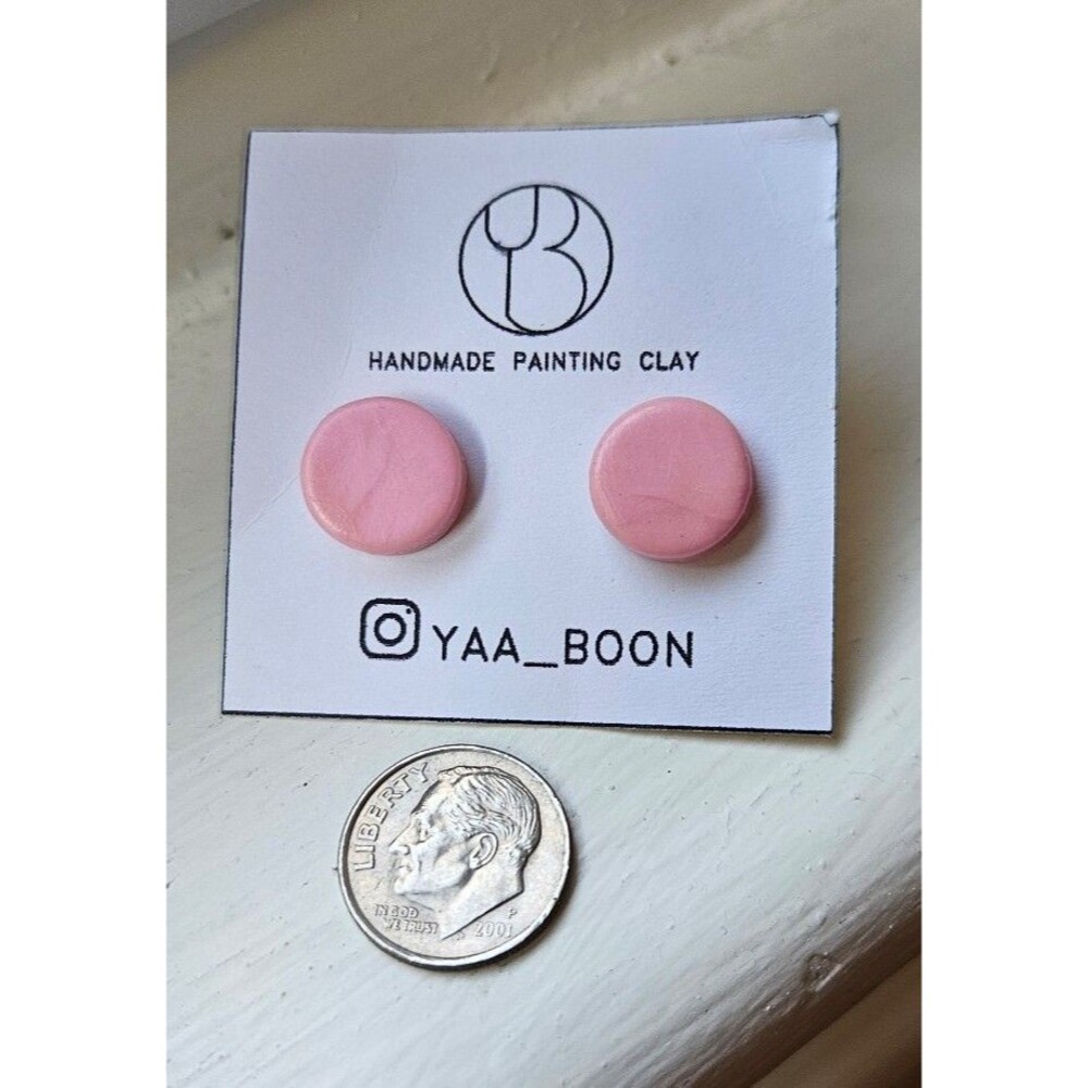 Light Pink Clay Earrings from Thailand